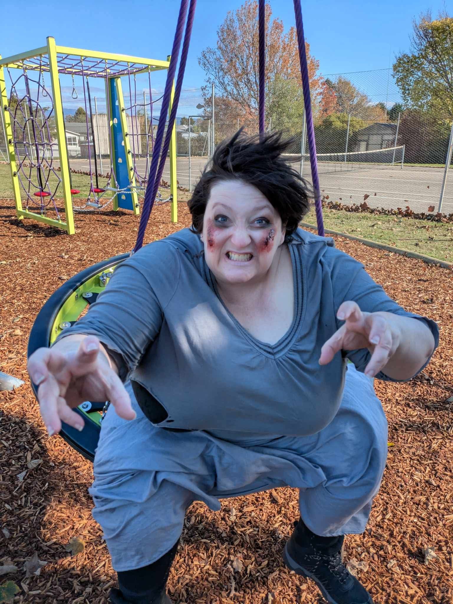 Amanda Sutherland as the Zombie Mother in the Break Up