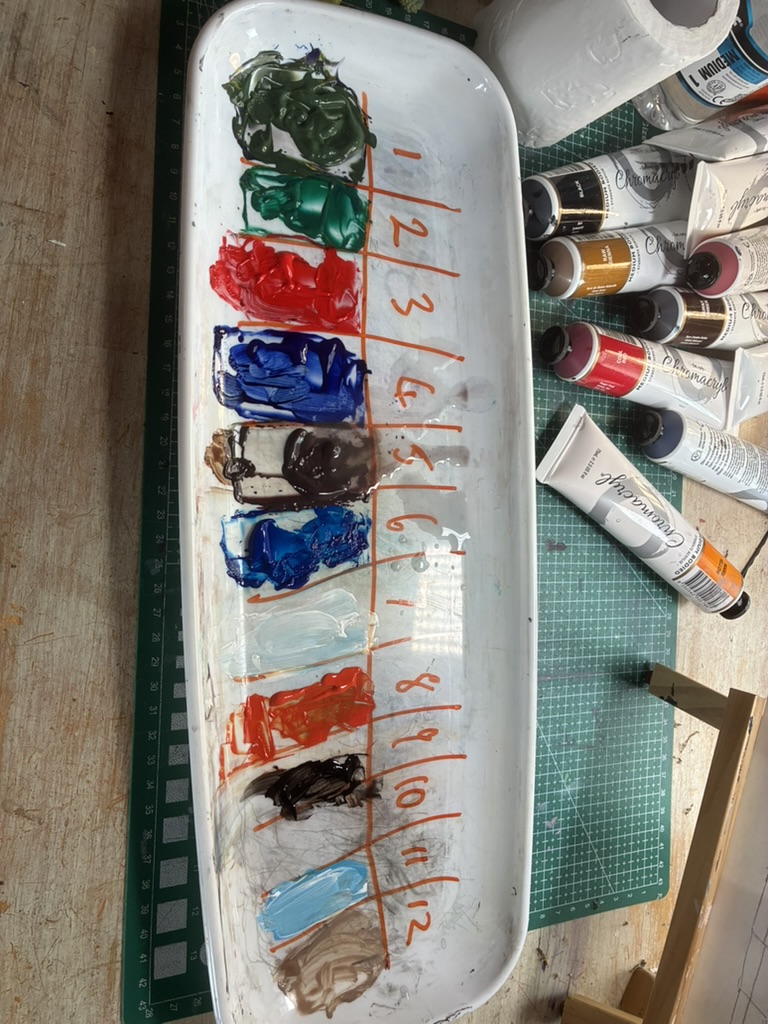 Colour theory study exploring tinting and complementary colours