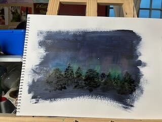 Early Aurora Project painting documenting artistic development